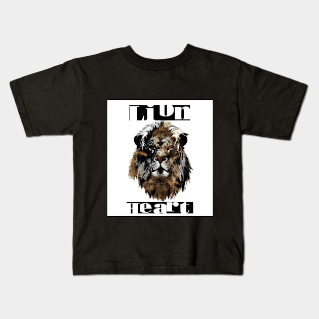 Lion Heart Kids T-Shirt by mangro